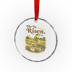 He Is Risen Hop On Crystal Glass Ornament Christian Easter Frog TS14 Print Your Wear