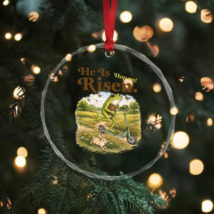 He Is Risen Hop On Crystal Glass Ornament Christian Easter Frog TS14 Print Your Wear
