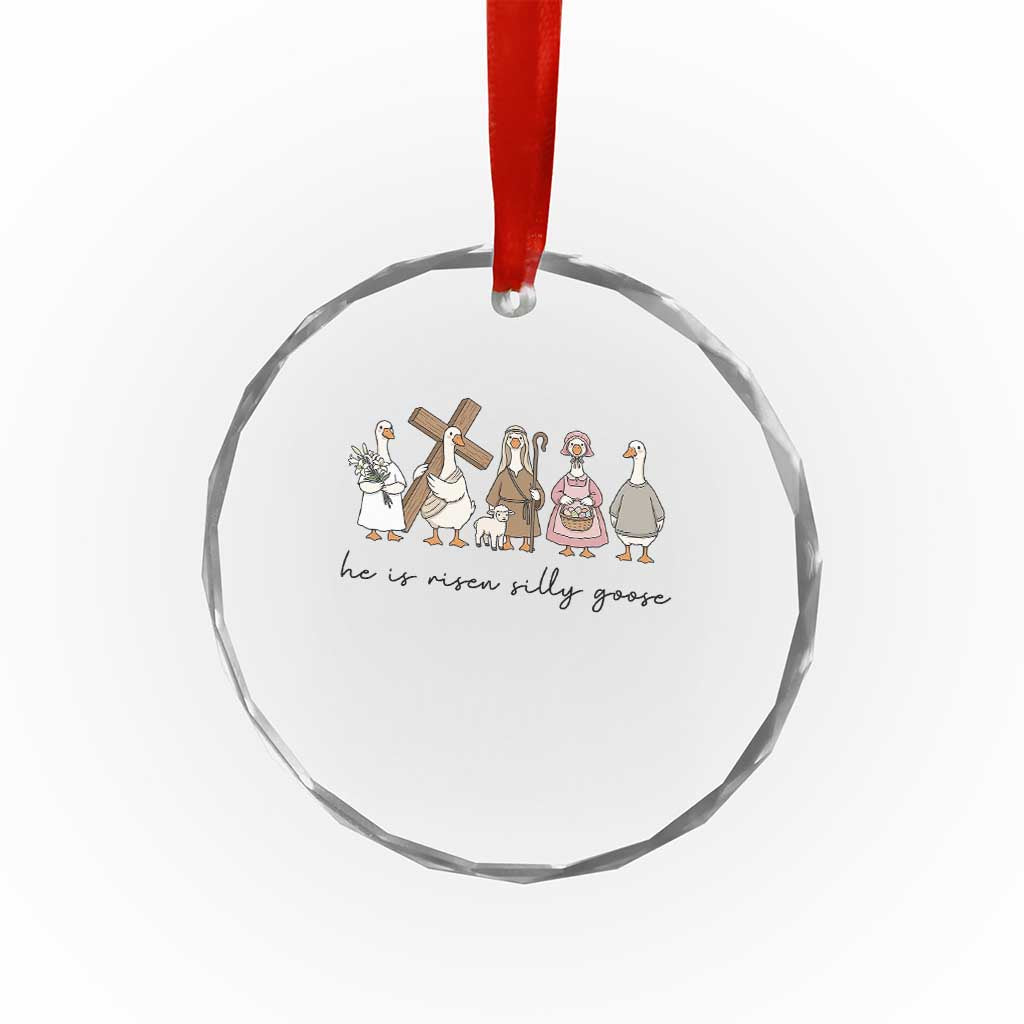 He Is Risen Silly Goose Crystal Glass Ornament Funny Christian Easter TS14 Print Your Wear