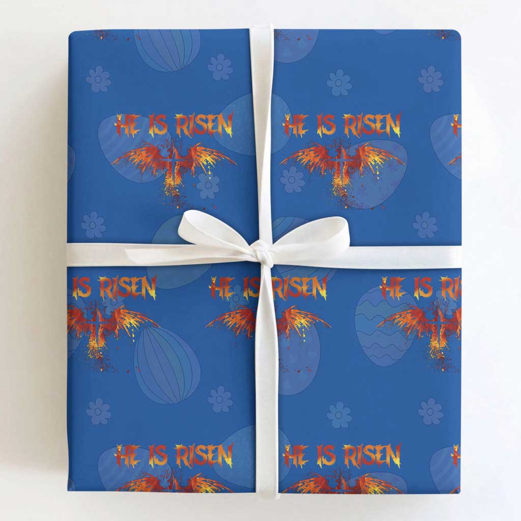 He Is Risen Wrapping Paper Roll Phoenix Christian Jesus Resurrection Cross TS10 Royal Blue Print Your Wear