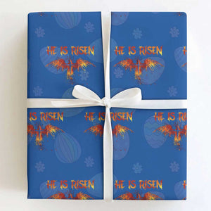 He Is Risen Wrapping Paper Roll Phoenix Christian Jesus Resurrection Cross TS10 Royal Blue Print Your Wear