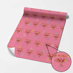He Is Risen Wrapping Paper Roll Phoenix Christian Jesus Resurrection Cross TS10 Pink Print Your Wear