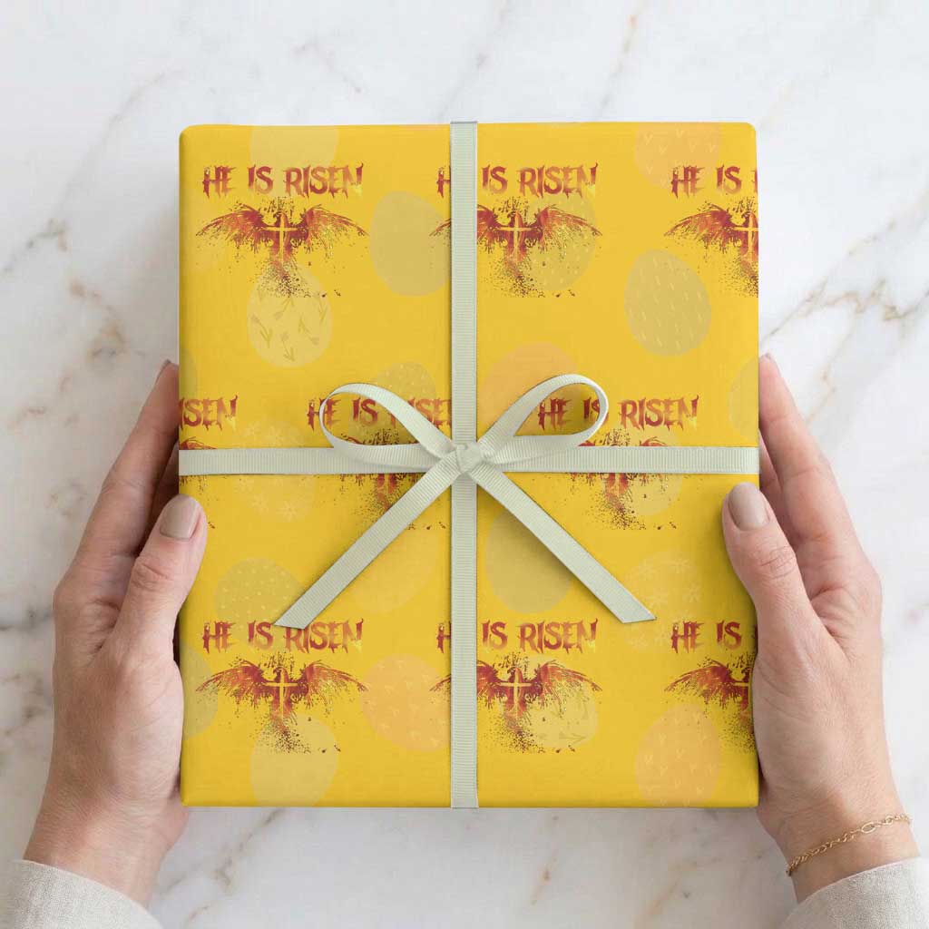 He Is Risen Wrapping Paper Roll Phoenix Christian Jesus Resurrection Cross TS10 Yellow Print Your Wear