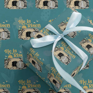 He Is Risen Wrapping Paper Roll Retro Vintage Easter Jesus Christian Apparel TS10 Teal Print Your Wear