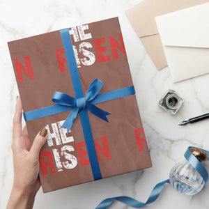 He Is Risen Wrapping Paper Roll Vintage Christian Religious Faith TS10 Mocha Print Your Wear