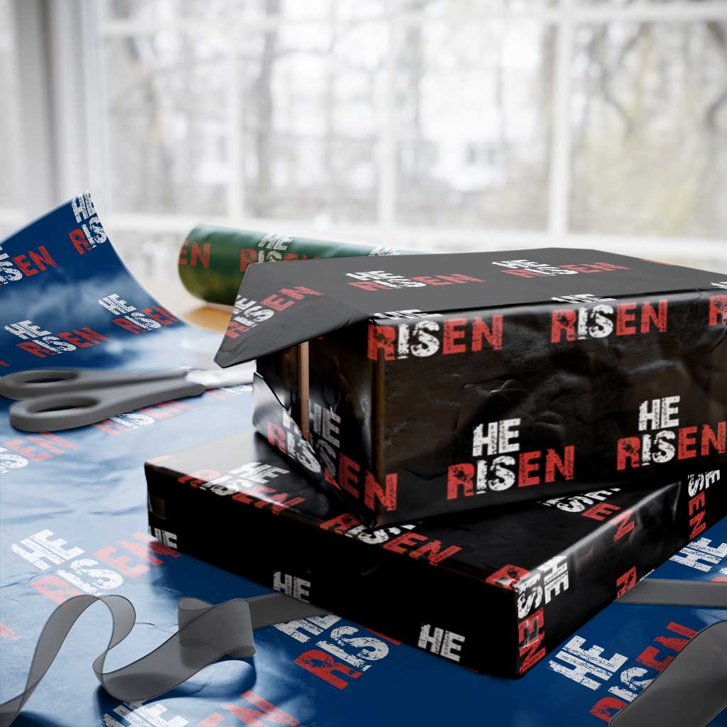 He Is Risen Wrapping Paper Roll Vintage Christian Religious Faith TS10 Black Print Your Wear
