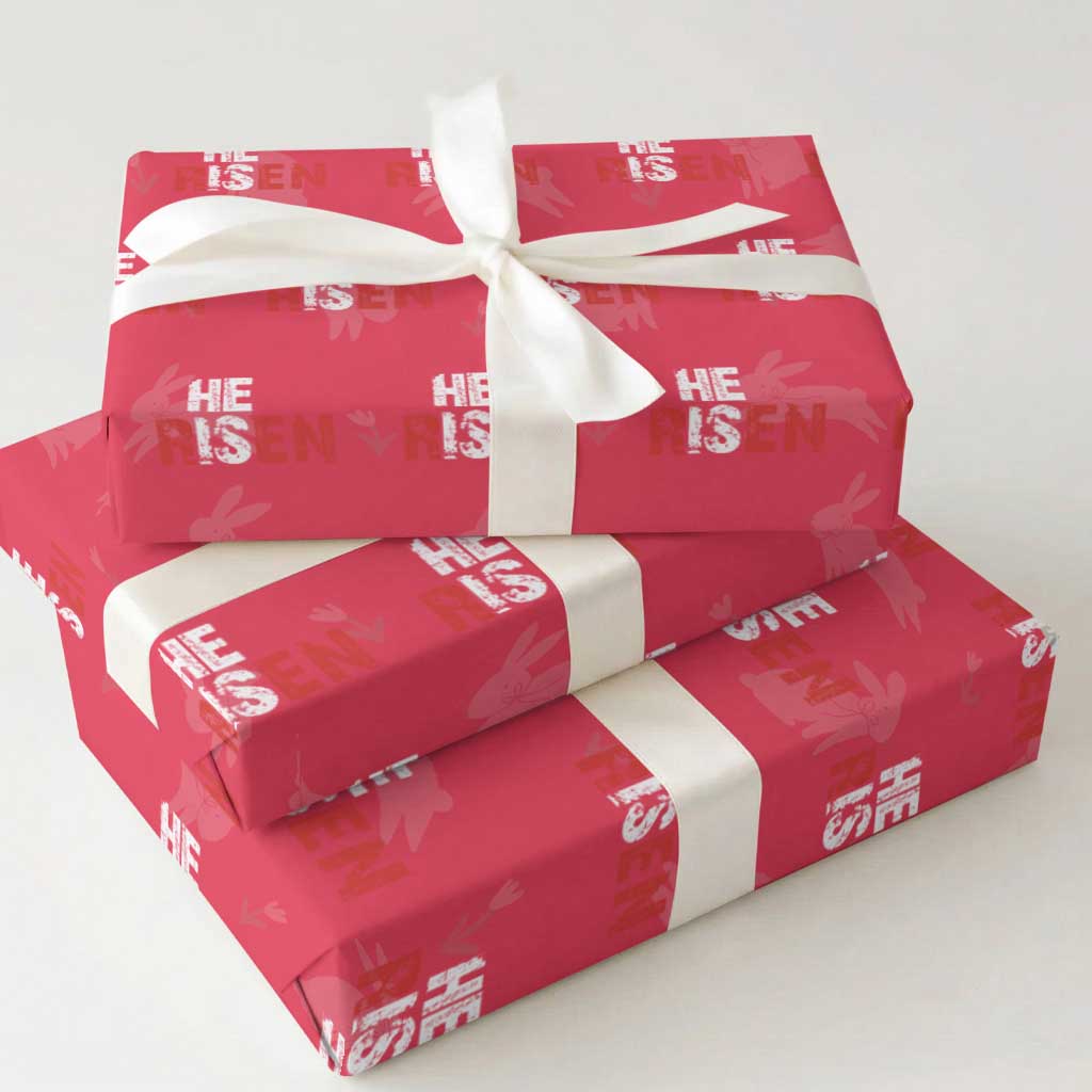 He Is Risen Wrapping Paper Roll Vintage Christian Religious Faith TS10 Red Print Your Wear