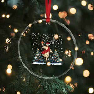 He Is Rizzin Crystal Glass Ornament Funny Xmas Slam Dunk Basketball Gift TS12 Print Your Wear