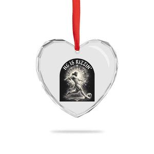 He Is Rizzin Heart Crystal Glass Ornament Funny Christian Faith Soccer Player Gift TS12 Print Your Wear