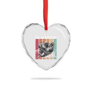 He Is Rizzin Heart Crystal Glass Ornament Funny Christian Football Lover Gift TS12 Print Your Wear