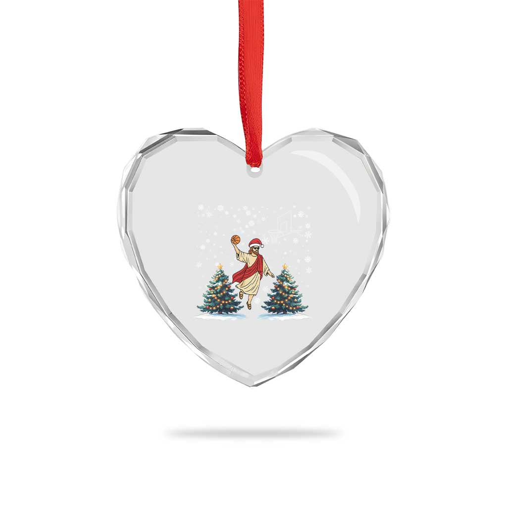 He Is Rizzin Heart Crystal Glass Ornament Funny Xmas Slam Dunk Basketball Gift TS12 Print Your Wear