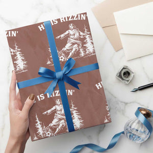 He Is Rizzin Wrapping Paper Roll Christian Soccer Funny Gift For Believers TS12 Mocha Print Your Wear