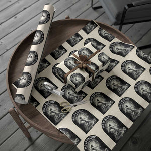 He Is Rizzin Wrapping Paper Roll Funny Christian Faith Soccer Player Gift TS12 Beige Print Your Wear