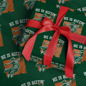 He is Rizzin Wrapping Paper Roll Funny Jesus Playing Basketball Vintage Faith TS10 Green Print Your Wear