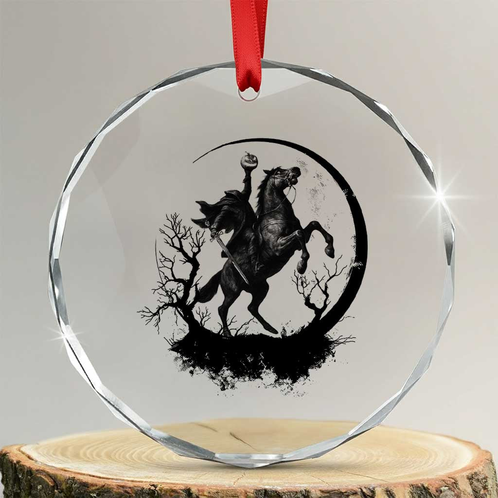 Headless Horseman Crystal Glass Ornament Retro Gothic Scary Pumpkin Moon Halloween Costume TS10 Transparent Glass 3'' Circle Print Your Wear