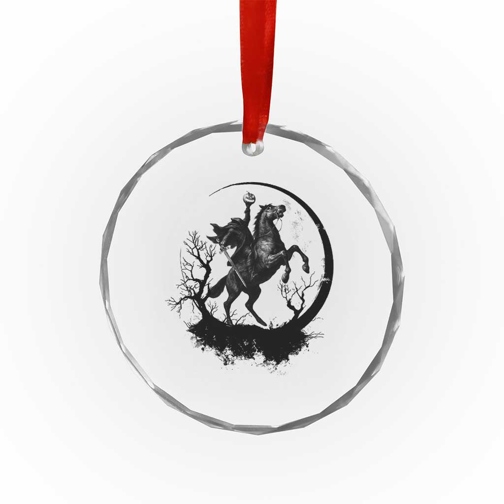 Headless Horseman Crystal Glass Ornament Retro Gothic Scary Pumpkin Moon Halloween Costume TS10 Transparent Glass 3'' Circle Print Your Wear