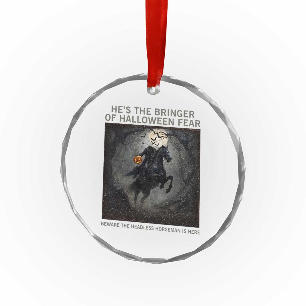 Headless Horseman Crystal Glass Ornament Vintage Gothic Scary Costume Halloween October Festive TS10 Transparent Glass 3'' Circle Print Your Wear