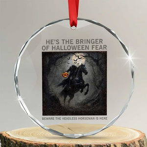 Headless Horseman Crystal Glass Ornament Vintage Gothic Scary Costume Halloween October Festive TS10 Transparent Glass 3'' Circle Print Your Wear