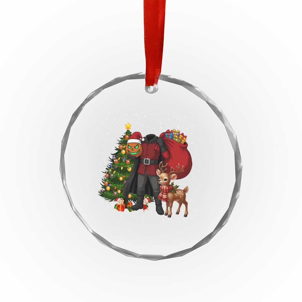 Headless Horseman Santa Crystal Glass Ornament Funny Christmas Mashup Gift TS12 Transparent Glass 3'' Circle Print Your Wear