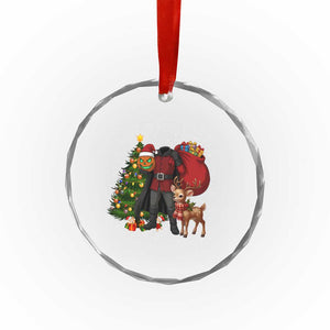 Headless Horseman Santa Crystal Glass Ornament Funny Christmas Mashup Gift TS12 Transparent Glass 3'' Circle Print Your Wear