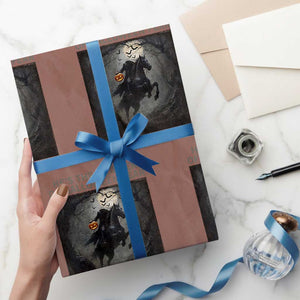 Headless Horseman Wrapping Paper Roll Vintage Gothic Scary Costume Halloween October Festive TS10 Mocha Print Your Wear