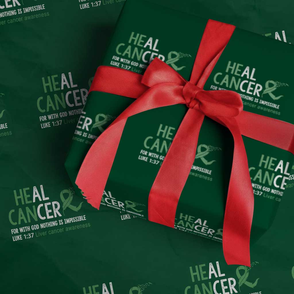 Heal Cancer Nothing Is Impossible With God Wrapping Paper Roll Liver Cancer Support Gift TS12 Green Print Your Wear