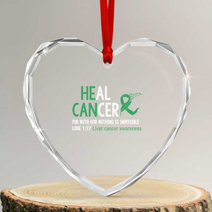 Heal Cancer Nothing Is Impossible With God Heart Crystal Glass Ornament Liver Cancer Support Gift