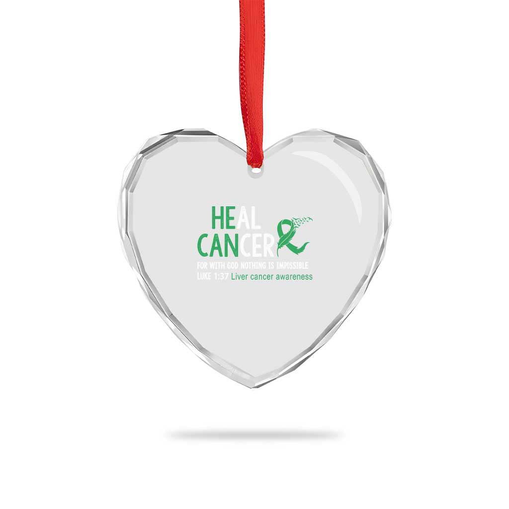 Heal Cancer Nothing Is Impossible With God Heart Crystal Glass Ornament Liver Cancer Support Gift