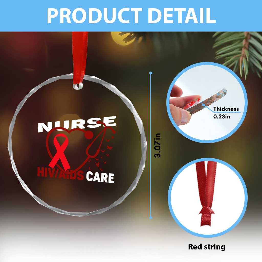 Healthcare Hero HIV AIDS Care Nurse Gift Crystal Glass Ornament TS12 Print Your Wear