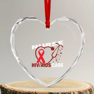 Healthcare Hero HIV AIDS Care Nurse Gift Heart Crystal Glass Ornament TS12 Transparent Glass 3'' Heart Print Your Wear
