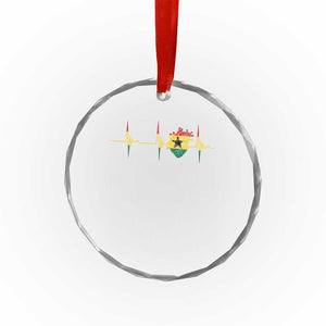 Heart Ghana Flag Crystal Glass Ornament Heartbeat EKG Pulse Proud Ghanaian TS10 Print Your Wear