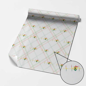 Heart Ghana Flag Wrapping Paper Roll Heartbeat EKG Pulse Proud Ghanaian