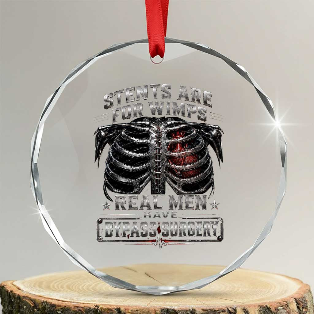 Heart Surgery Survivor Crystal Glass Ornament After Surgery Recovery Bypass TS10 Transparent Glass 3'' Circle Print Your Wear
