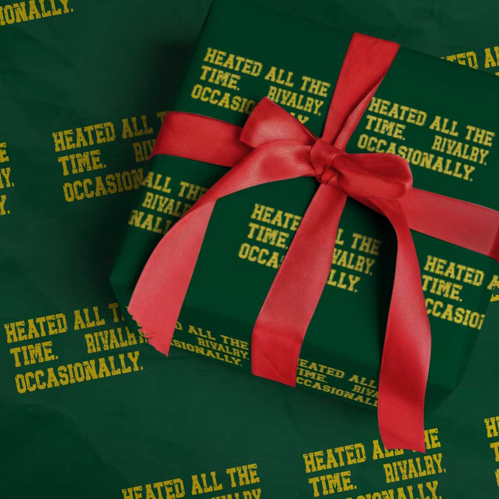 Heated All The Time Rivalry Occasionally Wrapping Paper Roll Viral Hockey Romance for Passionate Fans TS02 Green Print Your Wear