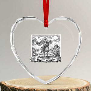 Heated Chivalry Medieval Knights Kissing LGBT Pride Heart Crystal Glass Ornament TS11 Transparent Glass 3'' Heart Print Your Wear