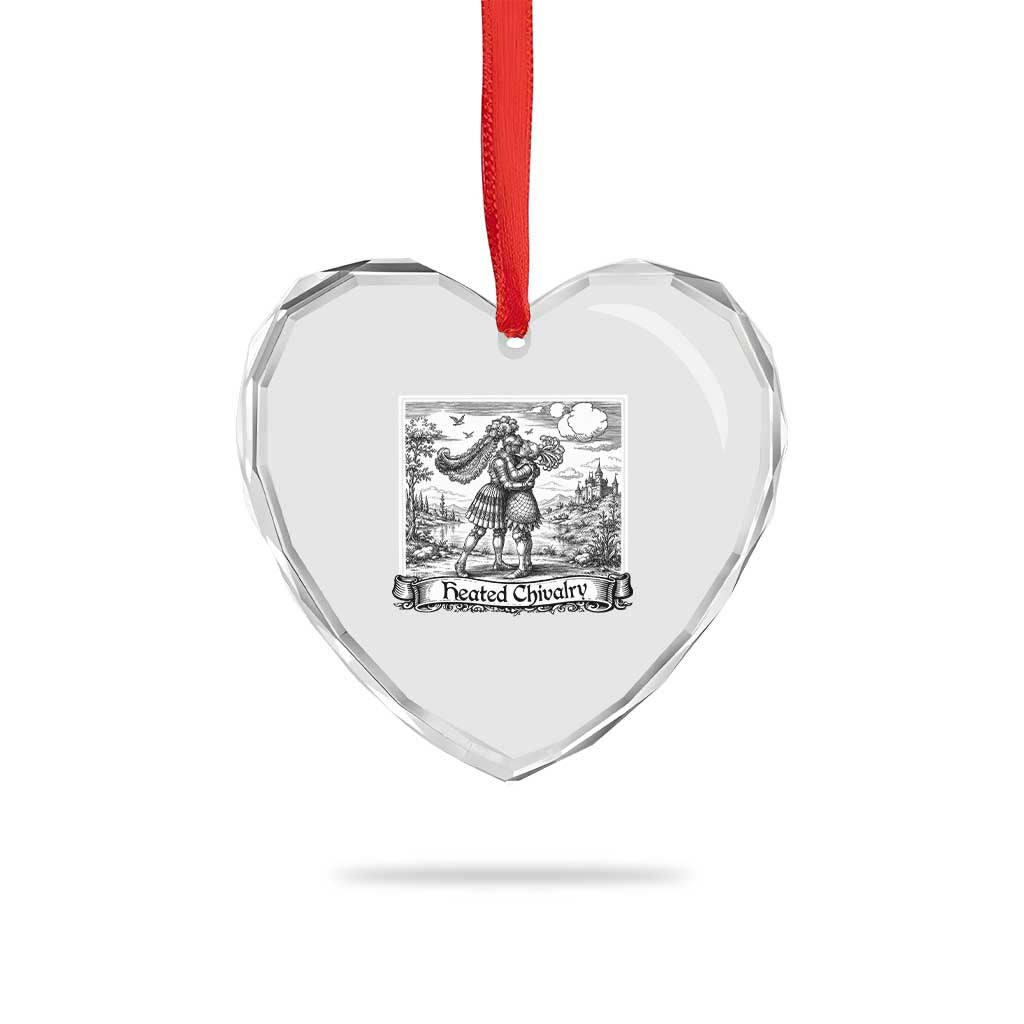 Heated Chivalry Medieval Knights Kissing LGBT Pride Heart Crystal Glass Ornament TS11 Print Your Wear