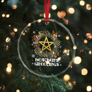 Heathens Greeting Crystal Glass Ornament Pagan Christmas Wreath Yule Holiday TS11 Print Your Wear
