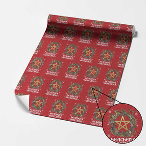 Heathens Greeting Wrapping Paper Roll Pagan Christmas Wreath Yule Holiday TS11 Red Print Your Wear