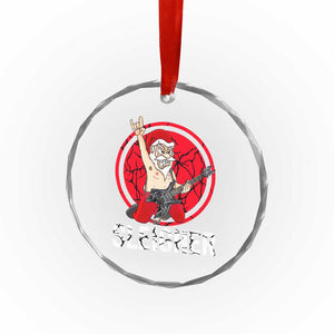 Heavy Mental Crystal Glass Ornament Sleigher Santa Playing Guitar TS09 Print Your Wear