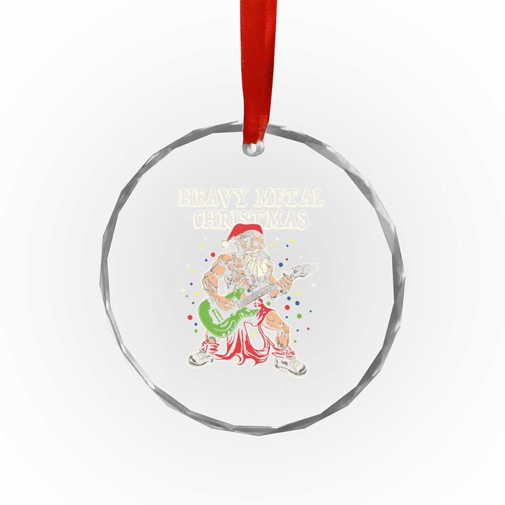 Heavy Metal Santa Crystal Glass Ornament Playing Guitar Christmas Rock Music Lover TS02 Print Your Wear