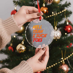 Hell Yeah I Suck Toes Crystal Glass Ornament Funny Foot Fetish Sucking Toes Dirty Joke TS10 Print Your Wear