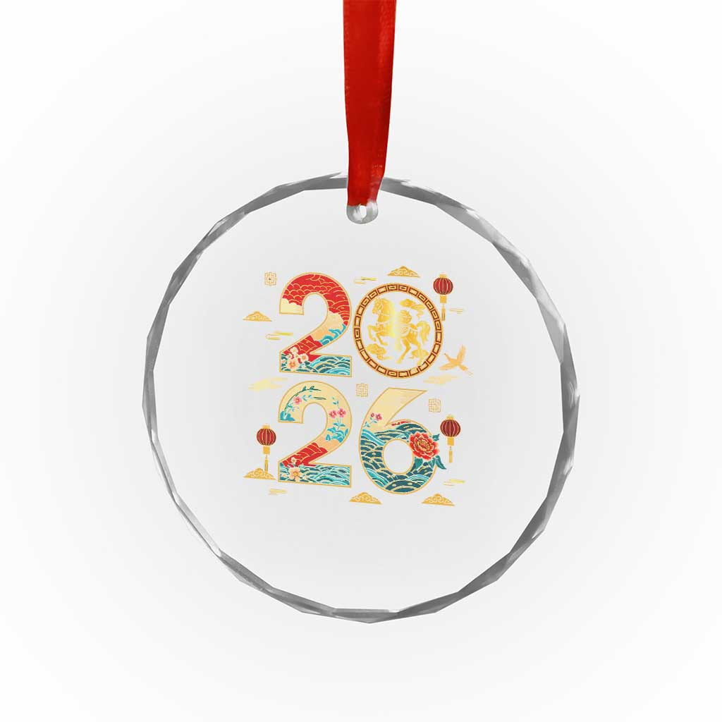 Hello 2026 Lunar New Year Crystal Glass Ornament Year of the Horse Chinese Zodiac TS10 Print Your Wear