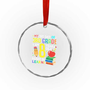 Hello 3rd Grade Crystal Glass Ornament Boys and Girls First Day Back to School Gift