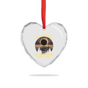 Hello Darkness My Old Friend August 12 2026 Heart Crystal Glass Ornament Total Solar Eclipse Humorous Astronomy Gift TS02 Print Your Wear