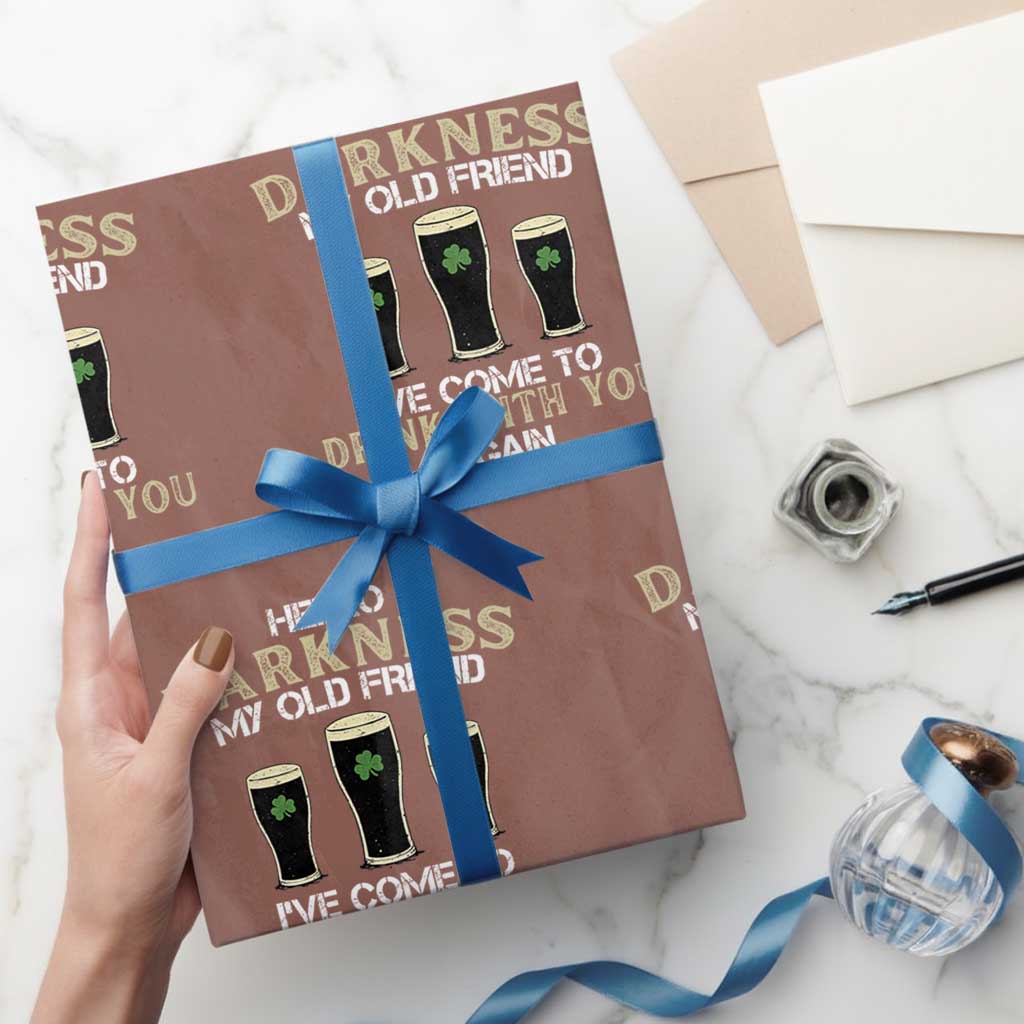 Hello Darkness My Old Friend Funny Irish Stout Beer Wrapping Paper Roll St. Patrick’s Day Drinking Humor Craft Brew Lovers TS02 Mocha Print Your Wear