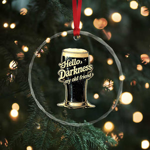 Hello Darkness My Old Friend Funny Stout Beer Crystal Glass Ornament Vintage Craft Brew Lovers TS02 Print Your Wear