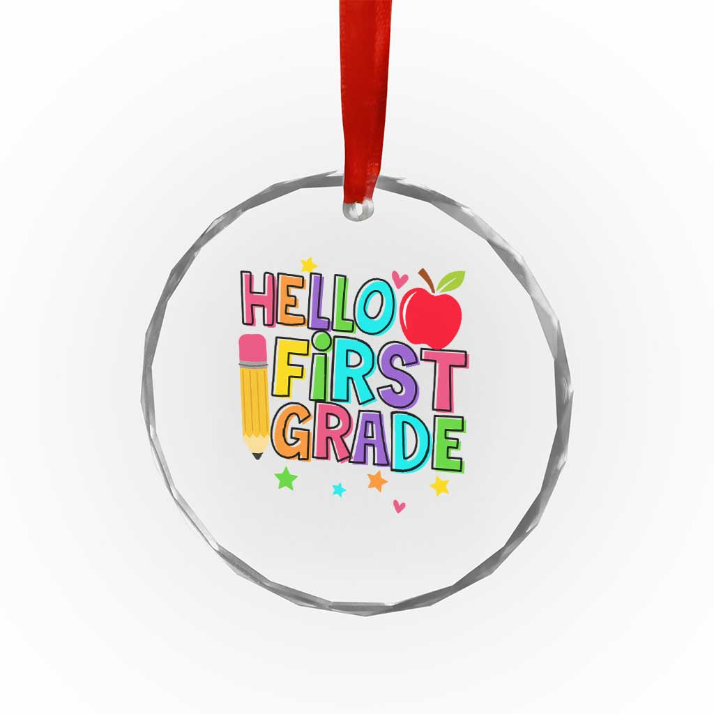 Hello First Grade Teacher Crystal Glass Ornament Back To School 1st Grade Team TS10 Print Your Wear