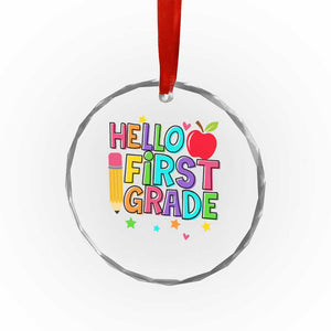 Hello First Grade Teacher Crystal Glass Ornament Back To School 1st Grade Team TS10 Print Your Wear