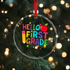 Hello First Grade Teacher Crystal Glass Ornament Back To School 1st Grade Team TS10 Print Your Wear