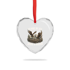 Her Wings May Rest Jackie and Shadow Heart Crystal Glass Ornament Bald Eagle Nest Family Tribute Graphic